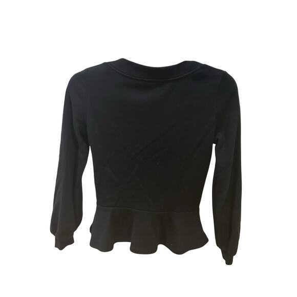 Maeve by Anthropologie Black V- Neck Long Sleeve Shirt size XS - Picture 2 of 3